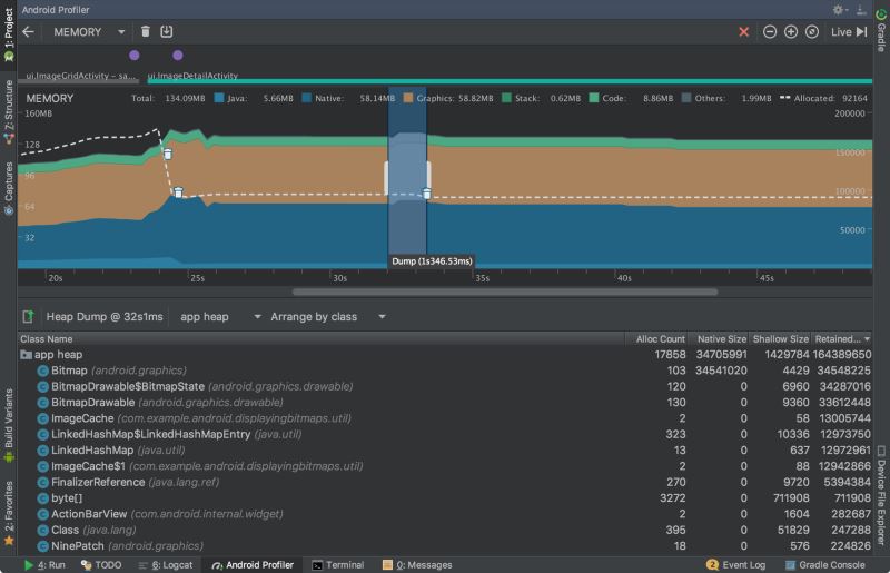 如何使用AndroidProfiler中的cpumemorynetwork分析器