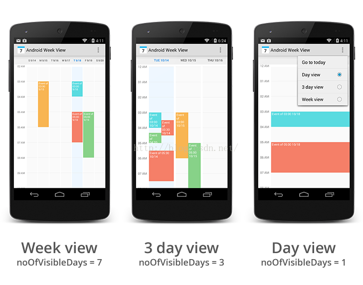 基于Android week view仿小米和iphone日历效果