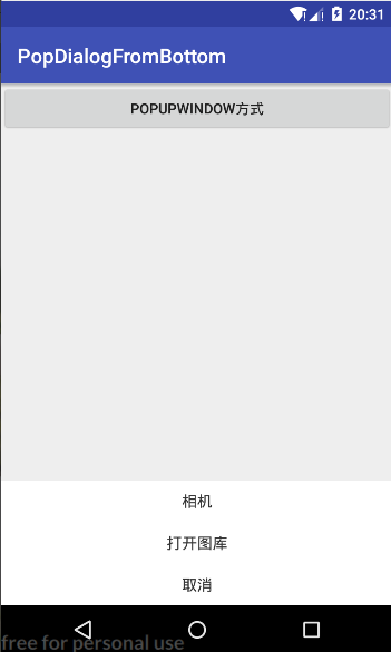 Android底部弹窗的实现示例代码