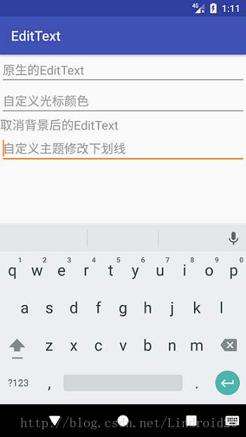 Android如何自定义EditText光标与下划线颜色详解