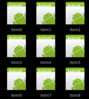 Android编程简单实现九宫格示例
