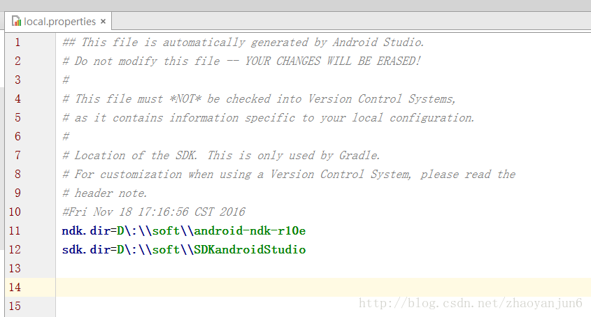 Android local.properties 文件读取实例详解