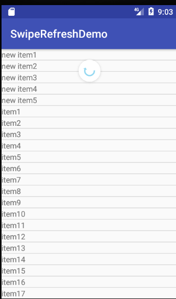 android中SwipeRefresh实现各种上拉，下拉刷新示例