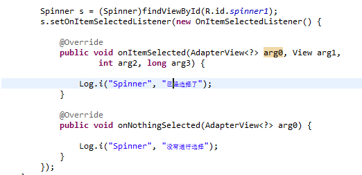 Spinner列表选择框如何在Android项目中使用