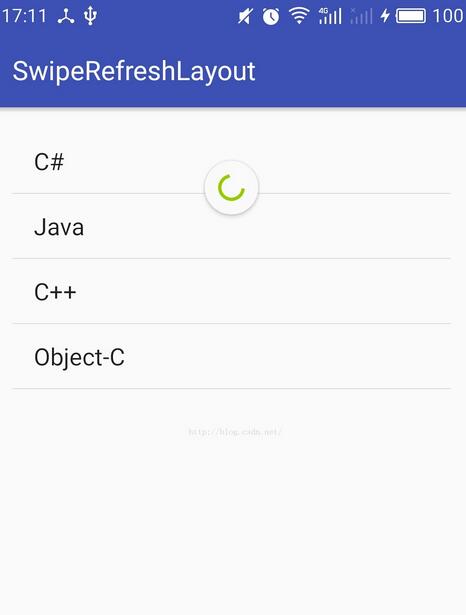 在android项目中使用SwipeRefreshLayout组件实现下拉小球式刷新功能