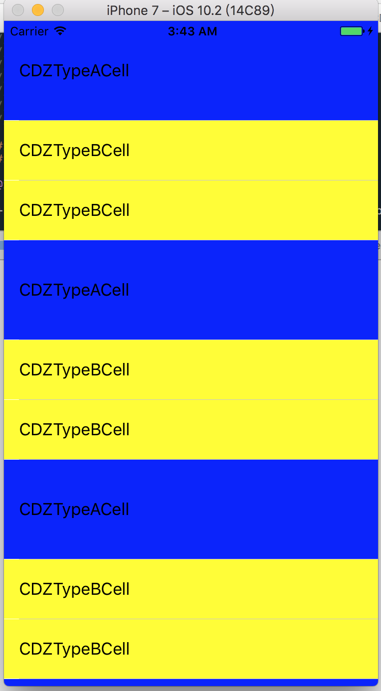 iOS怎么让tableview支持不同种类的cell