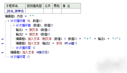 易語言中如何實(shí)現(xiàn)九九乘除加減表