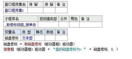 易語言獲取指定磁盤的名稱