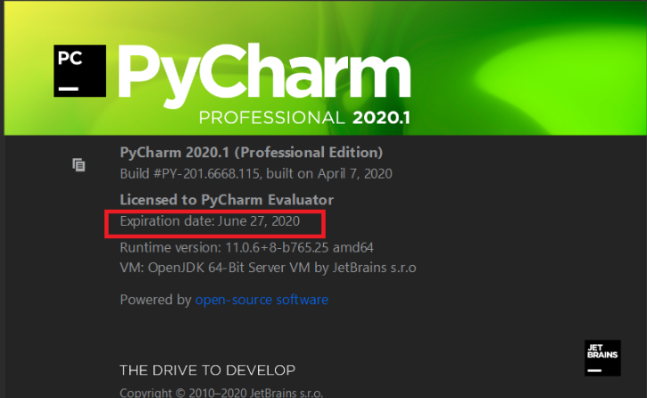 pycharm有效时间在哪里看