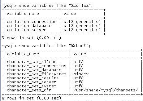 mysql解决中文乱码的方法