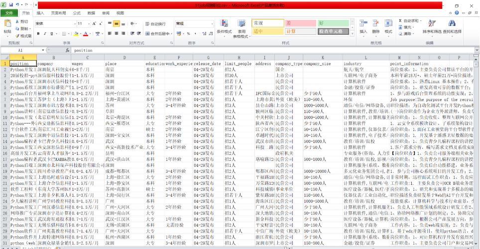 爬取前程无忧python职位信息的方法步骤