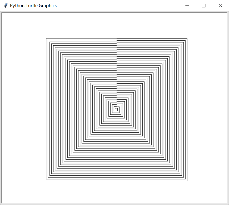 python绘制正方形螺旋线的方法