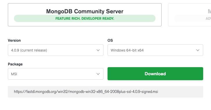 mongodb download for windows 32 bit