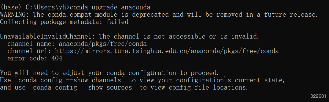 anaconda更新出错解决方法