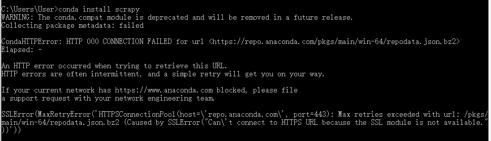 anaconda创建环境失败出现http问题如何解决