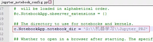 修改jupyter默认打开目录的方法