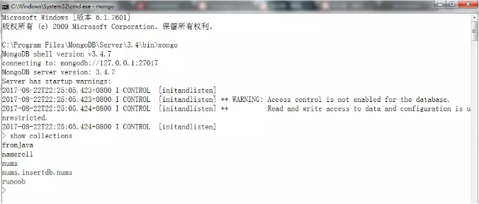 进入mongodb shell的方法