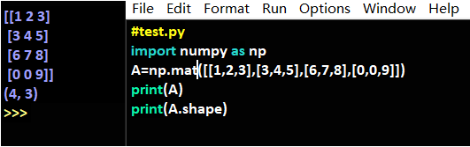 python中查看矩阵维数的方法