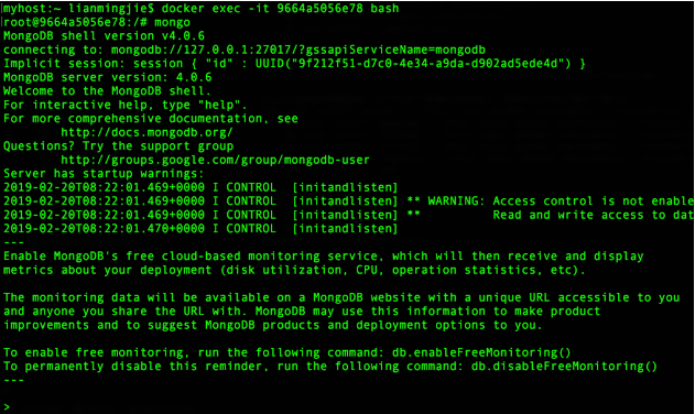 docker使用mongodb的方法