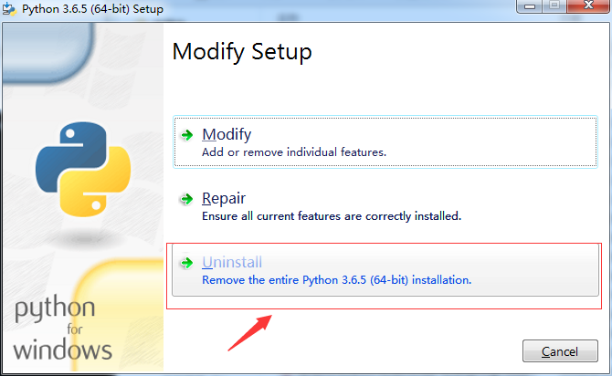卸载windows中python的方法