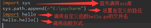 python中调用自定义函数的方法