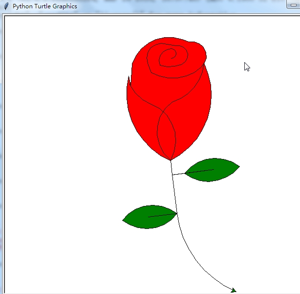 用python画玫瑰花的方法