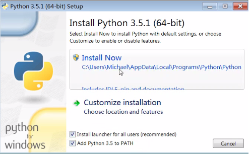 用python3.5打代码的方法
