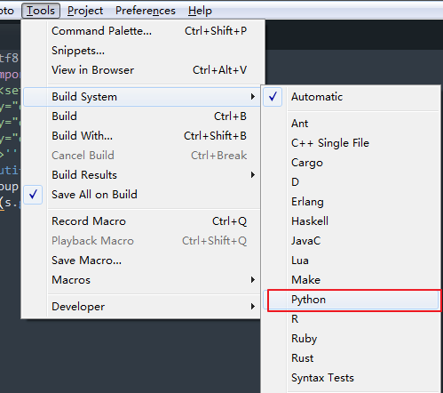 sublime編譯python的方法