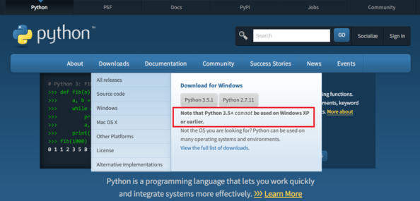 为什么python3.5不支持xp