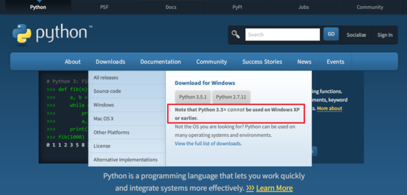為什么python3.5不支持xp