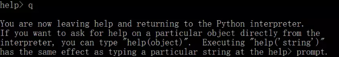 python退出help的方法是什么