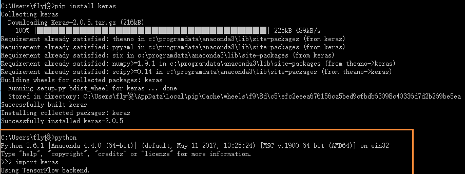 python安装keras的方法