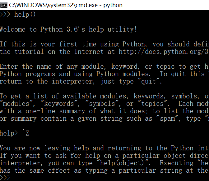 python中退出help的方法