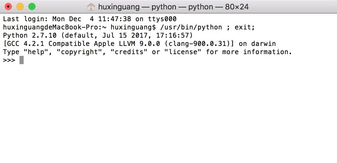 打开mac自带python的方法