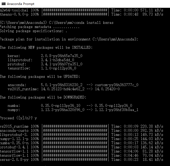 在anaconda环境安装keras步骤