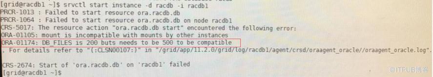 ORACLE RAC 11.2.0.4 for RHEL6.8无法启动之ORA000205&ORA17503&ORA01174