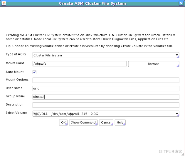 oracle12c RAC如何创建ADVM和ACFS