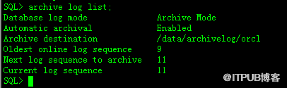 oracle11g设置归档模式和非归档模式