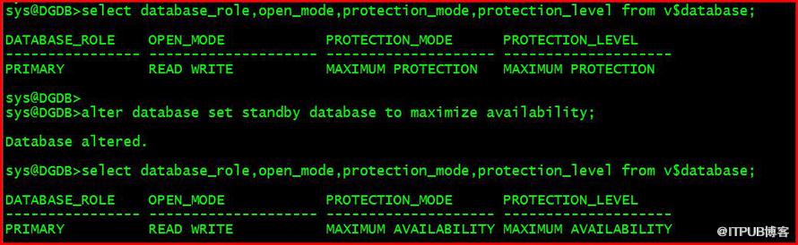 【DataGuard】Oracle DataGuard 数据保护模式切换