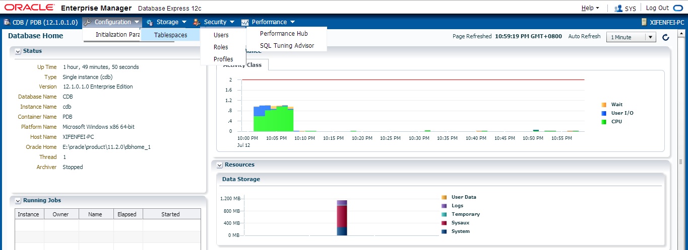 ORACLE 12C EM Express怎么启用