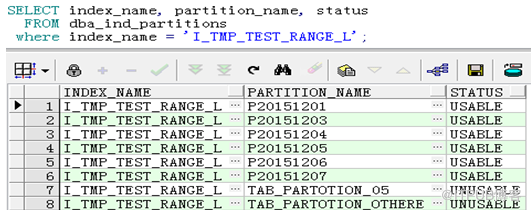 oracle分区表的常规操作导致对索引的影响