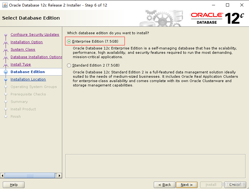 Centos  7.4 安裝Oracle 12c