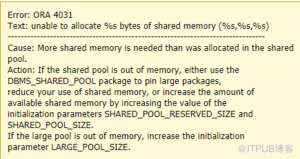 Oracle日常问题处理ORA-04031