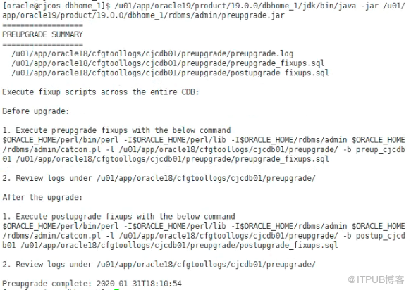 Oracle 18C升级到19C