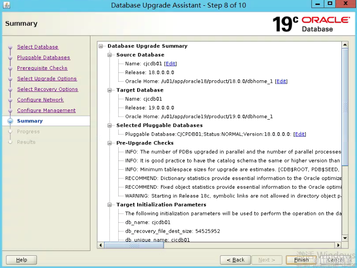 Oracle 18C升级到19C