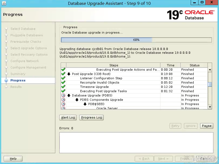 Oracle 18C升级到19C