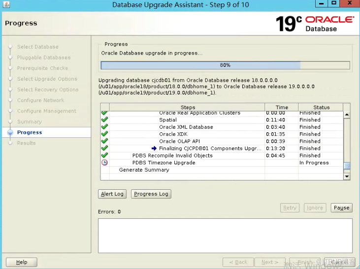 Oracle 18C升级到19C