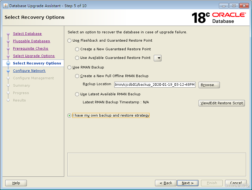 Oracle 12C升级到18C