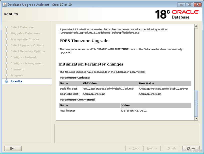 Oracle 12C升级到18C