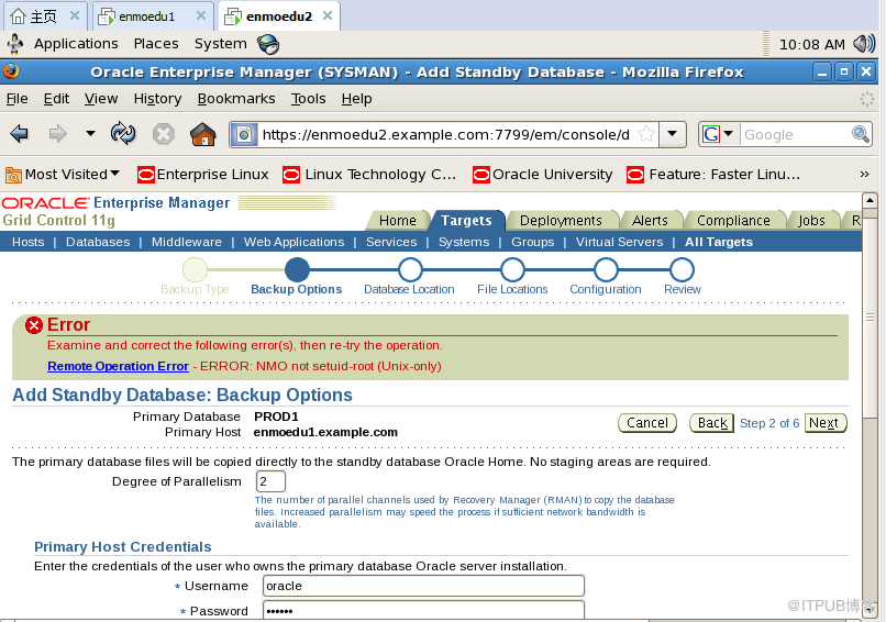 ORACLE OCM备考OEM搭建DG报错：NMO not setuid-root(Unix-only)